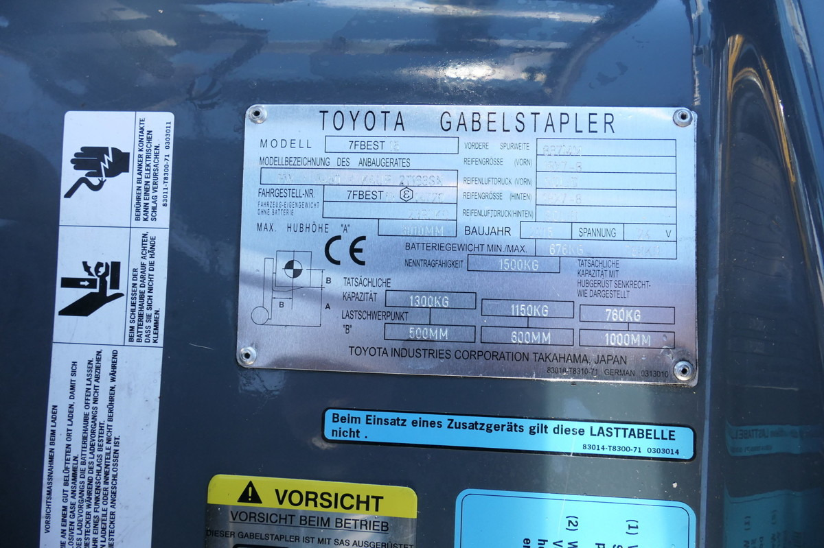 Leasing de TOYOTA 7FBEST 15 Elektro Batterie 38/2020 3-Rad TOYOTA 7FBEST 15 Elektro Batterie 38/2020 3-Rad: foto 10