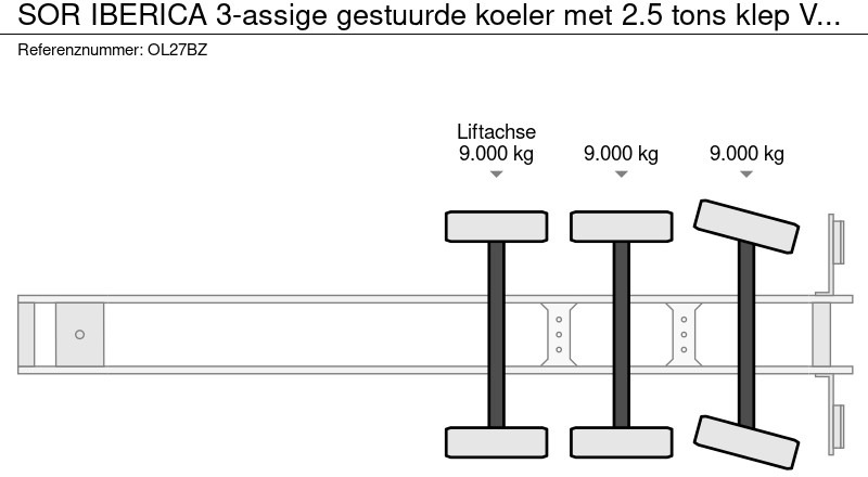 Semirremolque frigorífico Sor IBERICA 3-assige gestuurde koeler met 2.5 tons klep Vector 1850 NIEUWE APK: foto 16