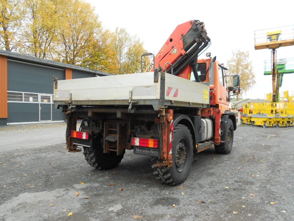 Camión caja abierta, Camión grúa Unimog U400 mit Kran Palfinger PK11502: foto 24